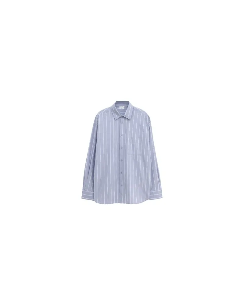 Filippa K Gestreiftes Popeline-Hemd Blue