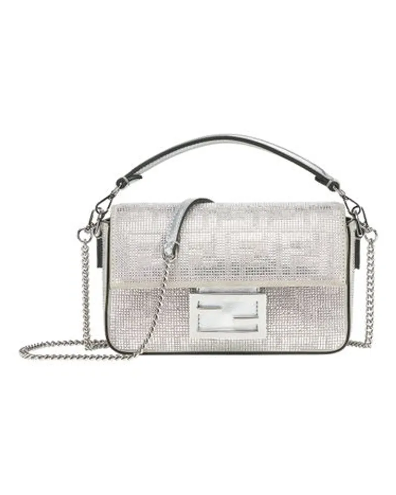 Fendi Baguette Mini Tasche Silver