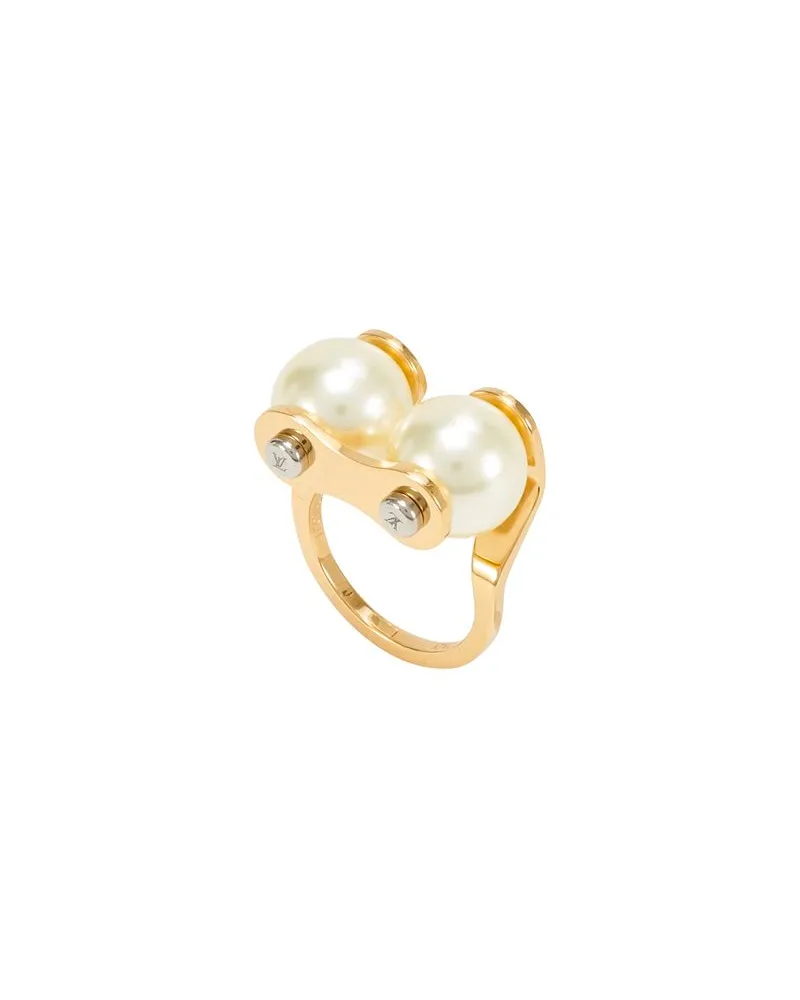 Louis Vuitton Lv Speedy Pearls Ring Gold