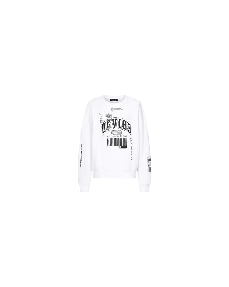 Dolce & Gabbana Jersey-Sweatshirt mit Logoprint VIB3 White