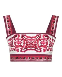 Dolce & Gabbana Popeline-Top mit Majolika-Print Multicolor