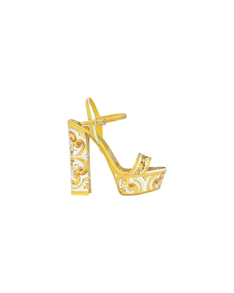 Dolce & Gabbana Majolika-Plateausandalen Yellow