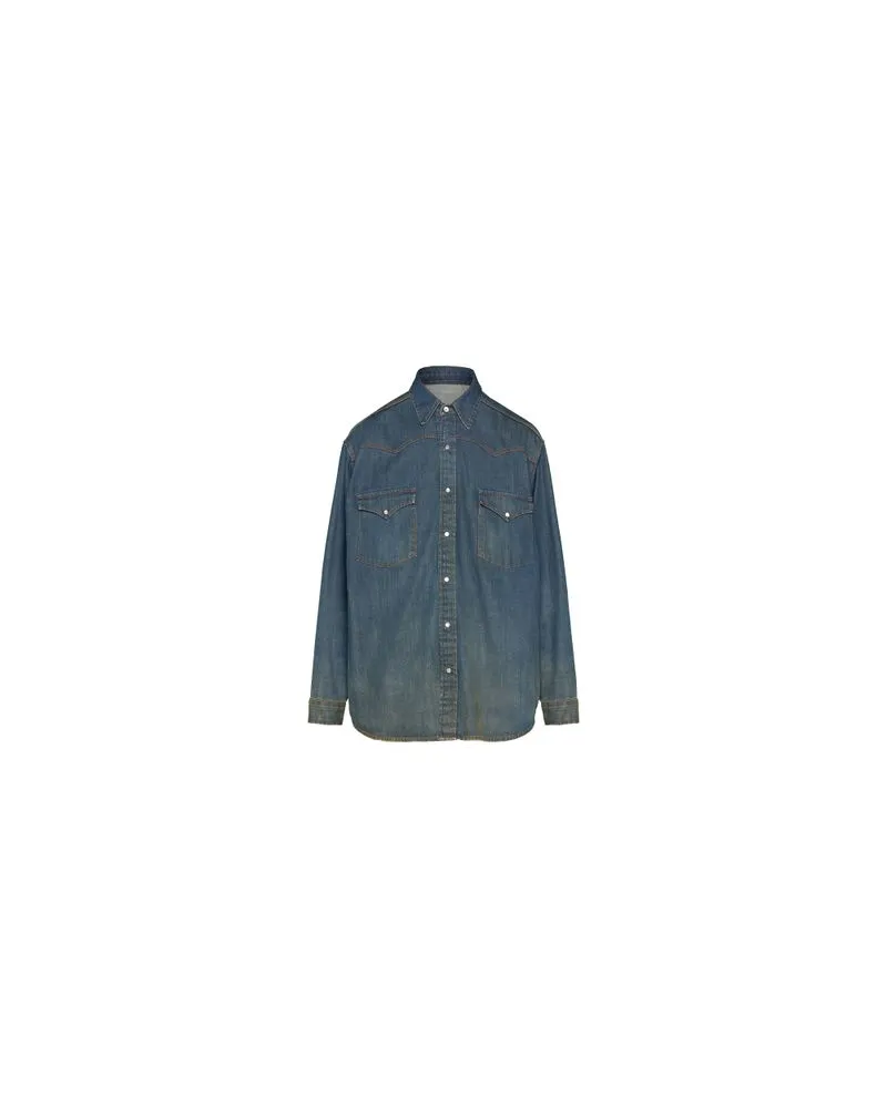 Maison Margiela Hemd in Americana-Waschung Blue