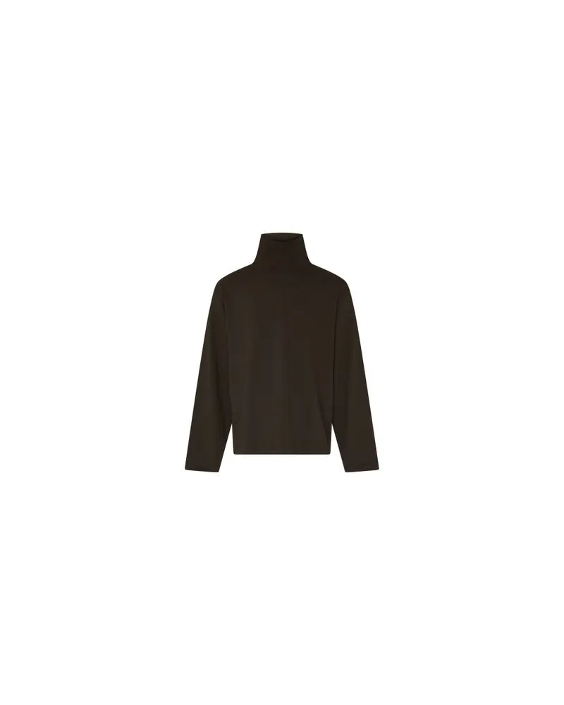 Christophe Lemaire Hochgeschlossenes Langarm Top Brown