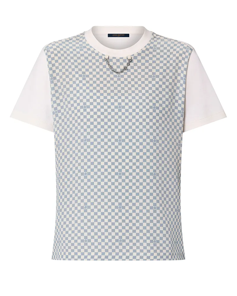 Louis Vuitton T-Shirt mit Damier-Motiv an der Vorderseite 