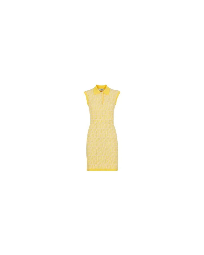 Fendi Ärmelloses Kleid Yellow