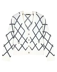 Maje Strick-Cardigan mit Rautenmuster White