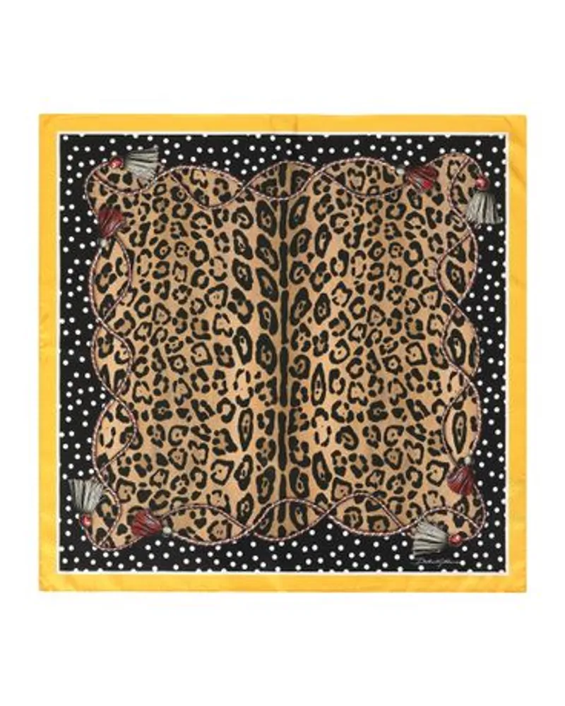 Dolce & Gabbana Twilltuch (90 x 90) mit Leopardenmotiv Multicolor