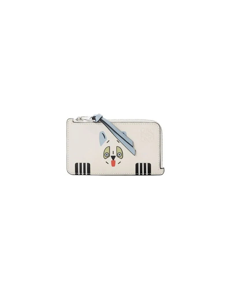 Loewe Futurist Cat coin cardholder in classic calfskin White