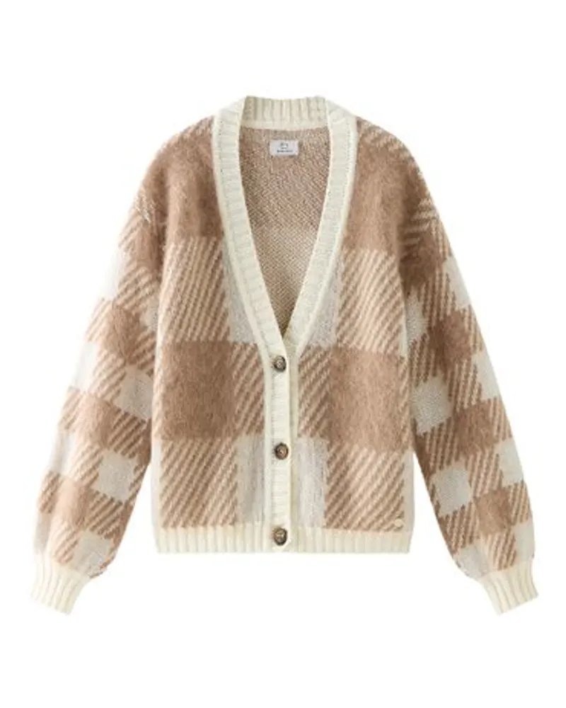 Woolrich Karierter Cardigan White