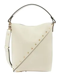 Valentino Garavani Kleine Bucket-Bag Rockstud Wispy White