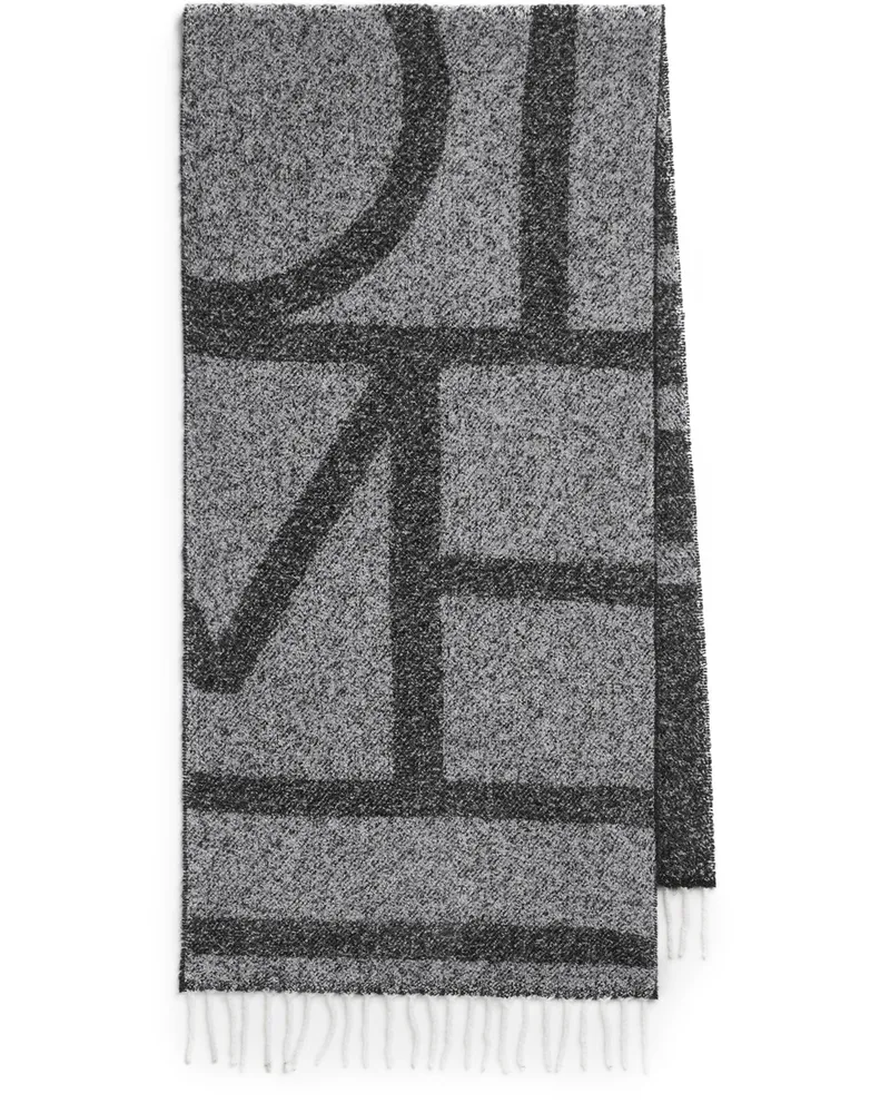 Totême Schal aus Jacquard mit Monogramm Black