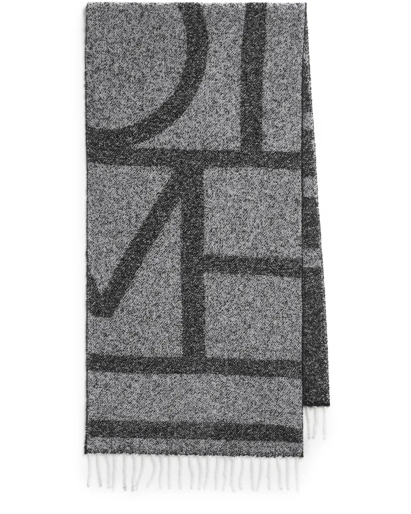 Totême Schal aus Jacquard mit Monogramm Black