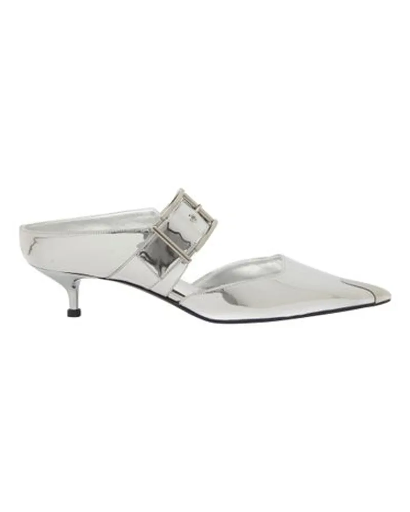 Alexander McQueen Punk buckle mule Silver