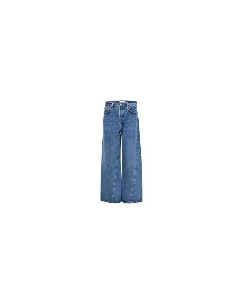 Loewe Jeansjacke mit Shearling-Kragen Blue