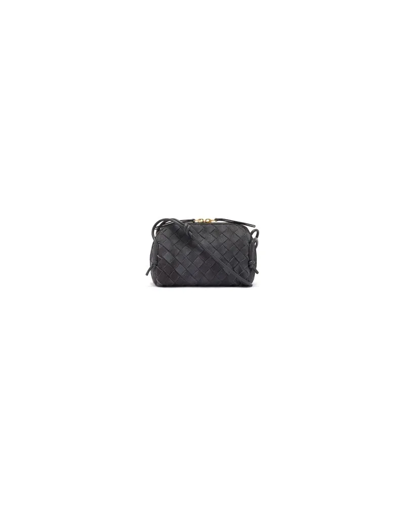 Bottega Veneta Hemd Aus Leder Mit Flanell-Print Blue