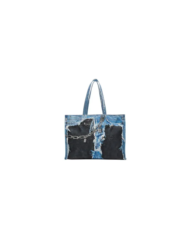 Bottega Veneta Hemd Aus Leder Mit Flanell-Print Blue