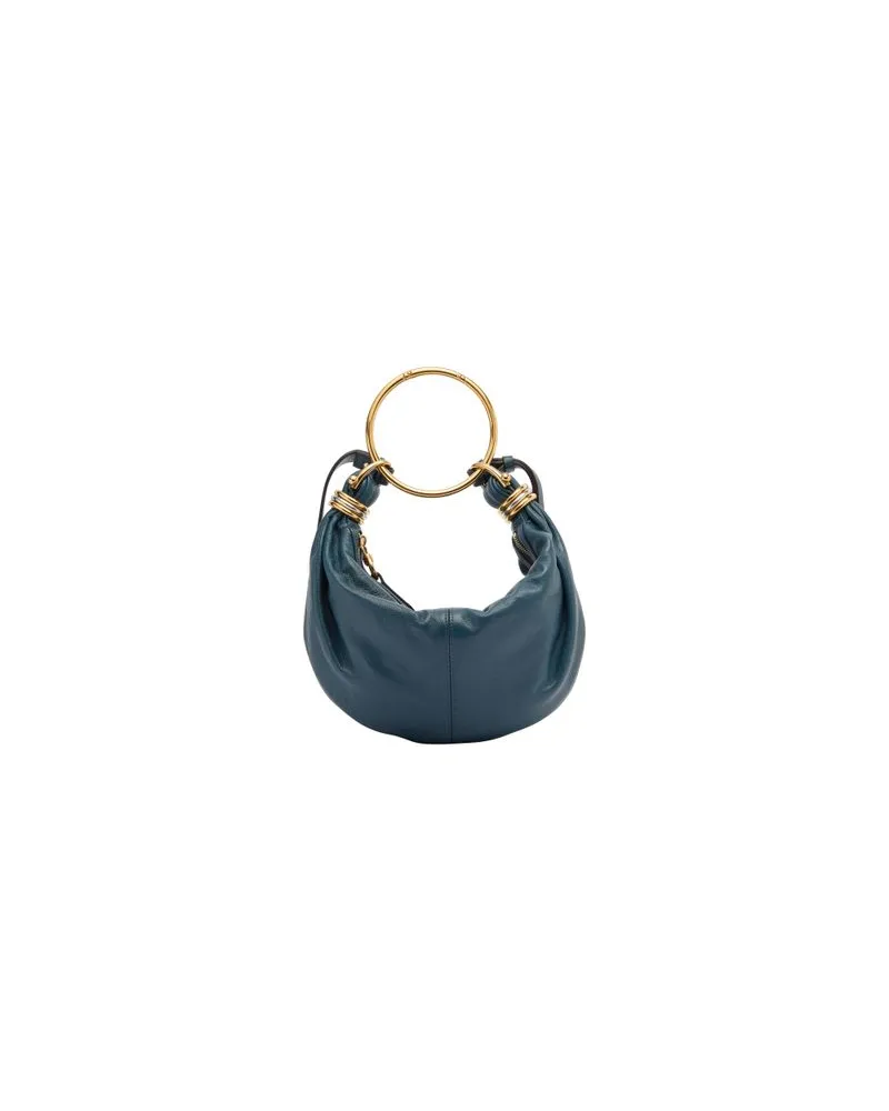 Bottega Veneta Hemd Aus Leder Mit Flanell-Print Blue