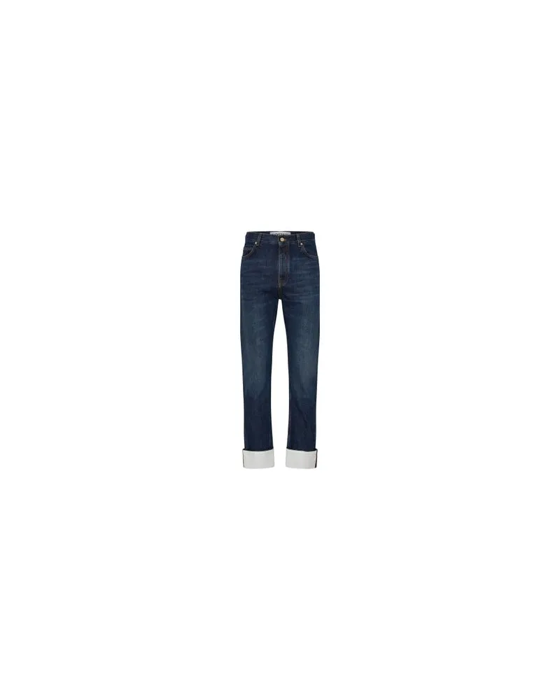Bottega Veneta Hemd Aus Leder Mit Flanell-Print Blue