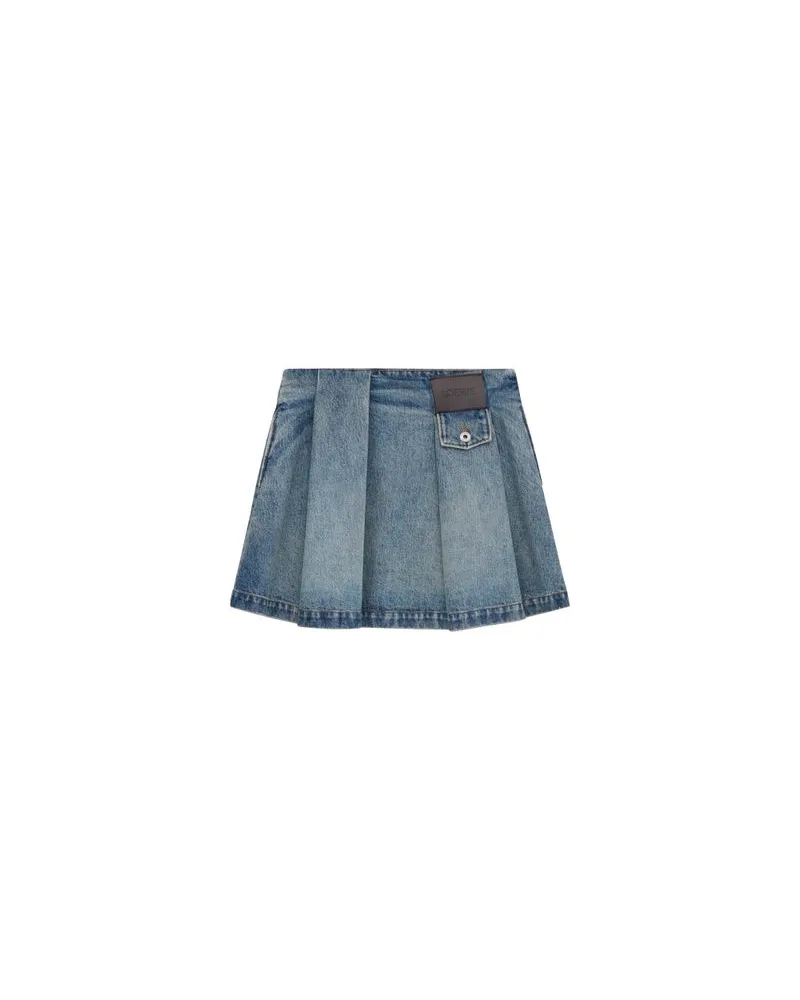 Bottega Veneta Hemd Aus Leder Mit Flanell-Print Blue