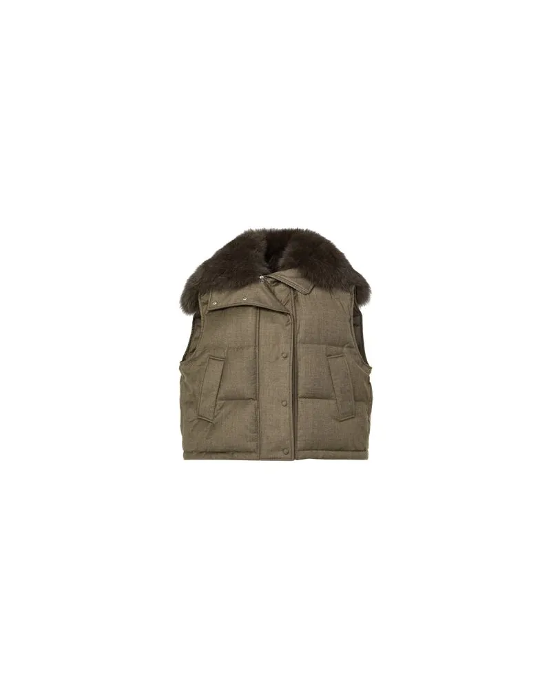 Loewe Jeansjacke mit Shearling-Kragen Blue