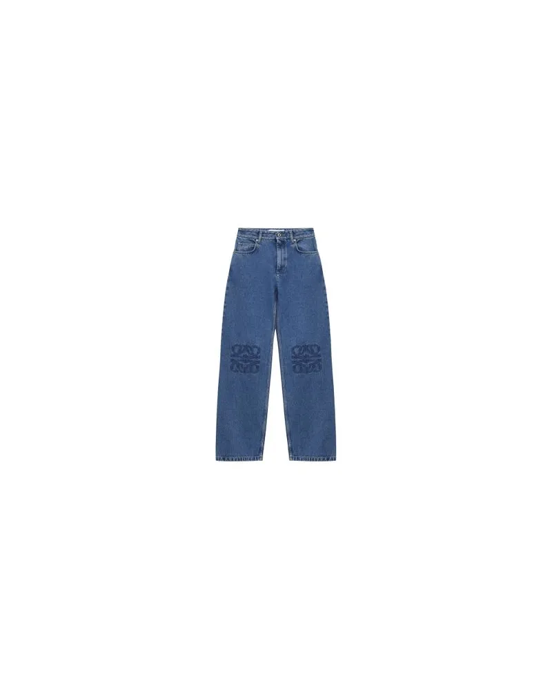 Loewe Jeansjacke mit Shearling-Kragen Blue
