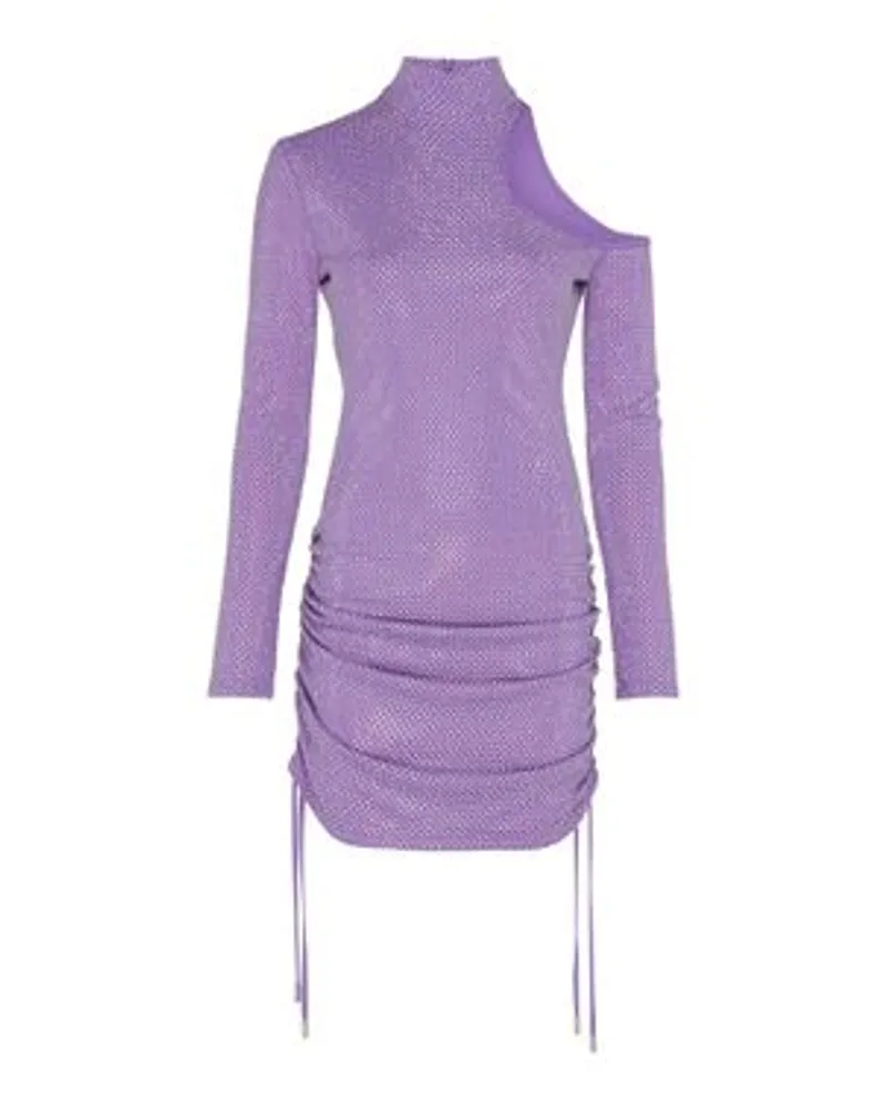 David Koma Jerseykleid mit freien Schultern und Raffung Purple