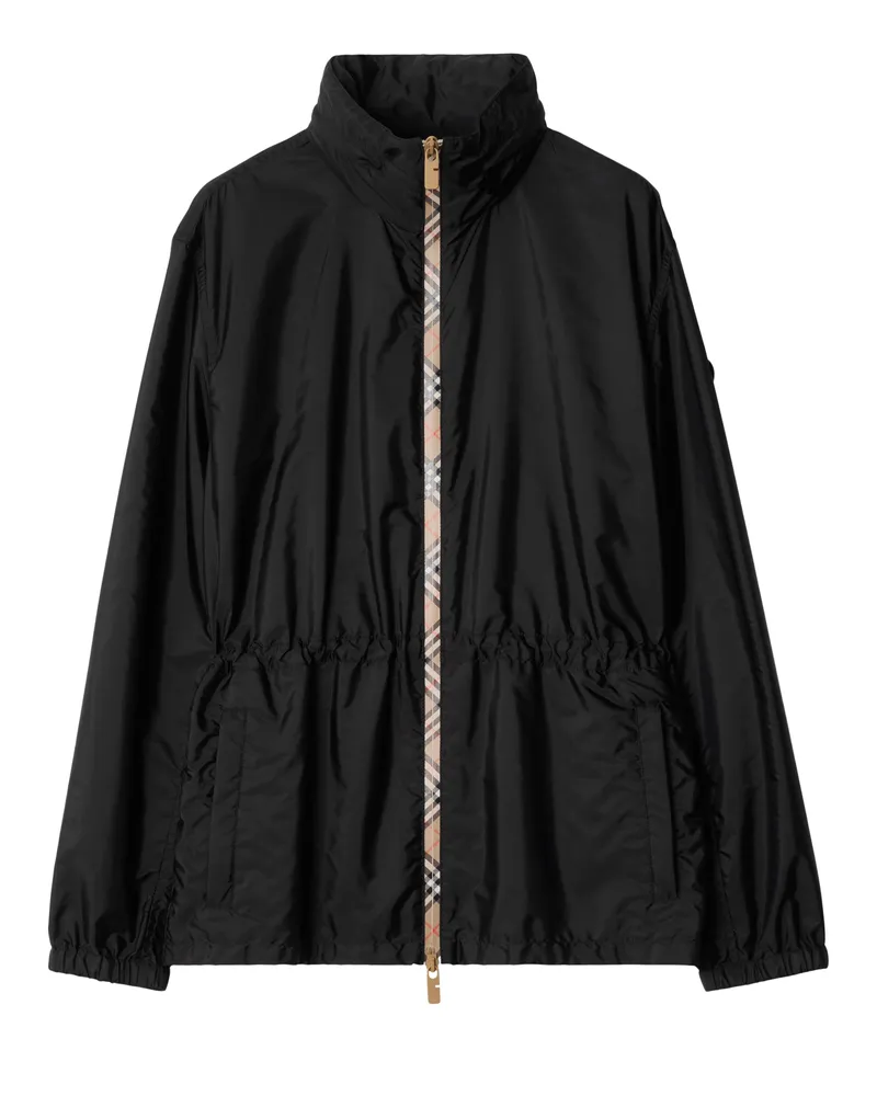 Burberry Kurzer Nylonparka mit kariertem Band 