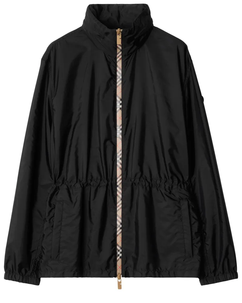 Burberry Kurzer Nylonparka mit kariertem Band 