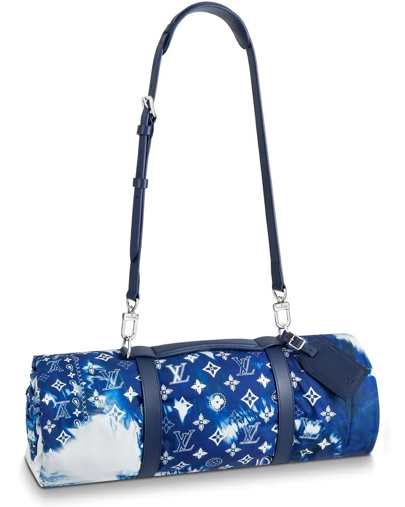 Louis Vuitton Monogram Bandana Beach Decke & Tragegurt Blue