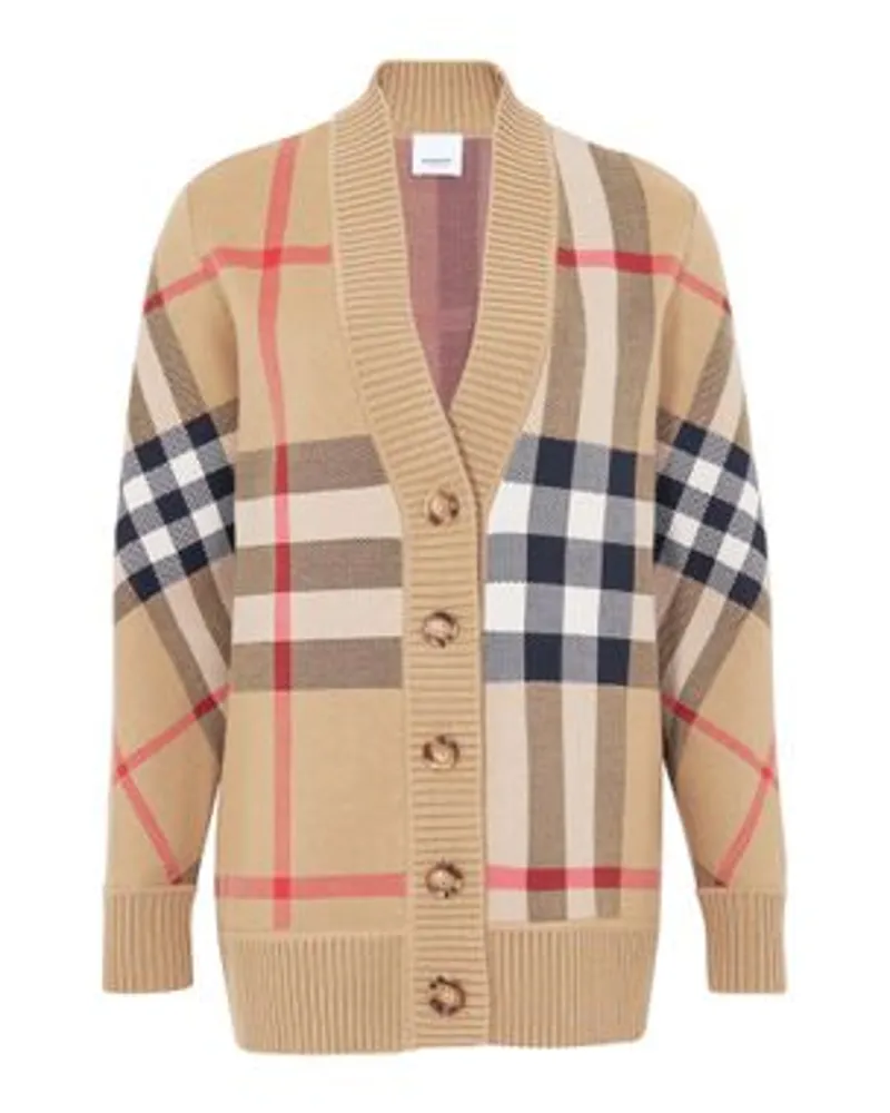 Burberry Karierter Cardigan Beige