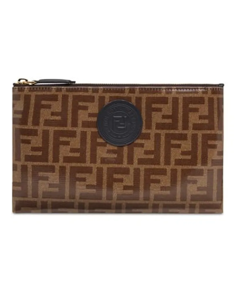 Fendi Kleine Flache Pochette Brown