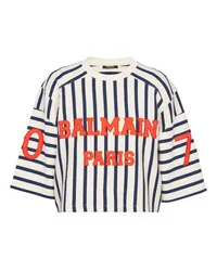 Balmain Kurzes T-Shirt Balmain Baseball Beige