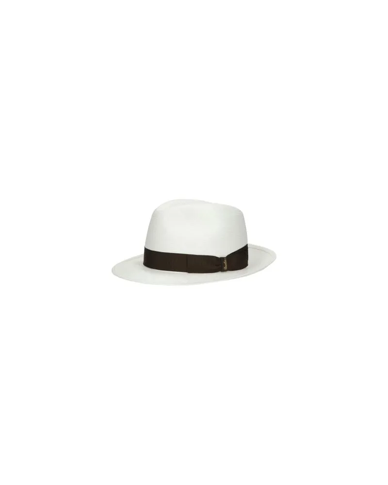 Borsalino Dolce Feiner Panamahut Mit Mittlerer Krempe White