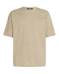 Karl Lagerfeld T-Shirt mit Allover-Kreis-Logo Beige