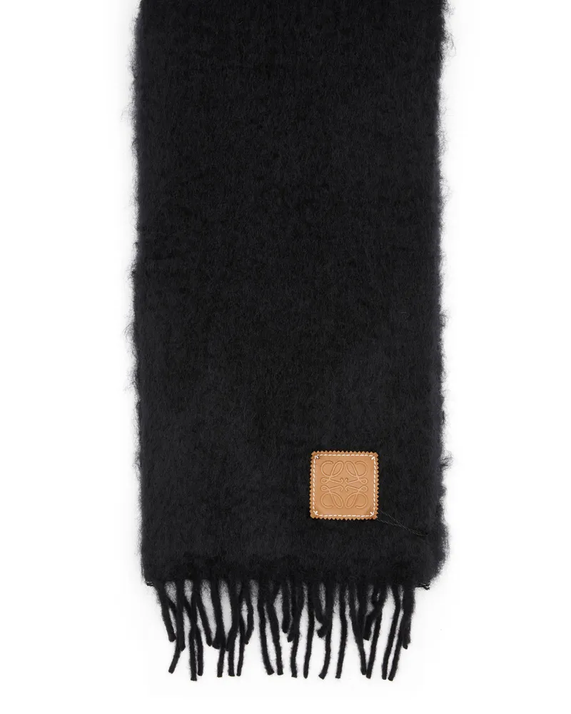 Loewe Schal aus Mohair und Wolle Black