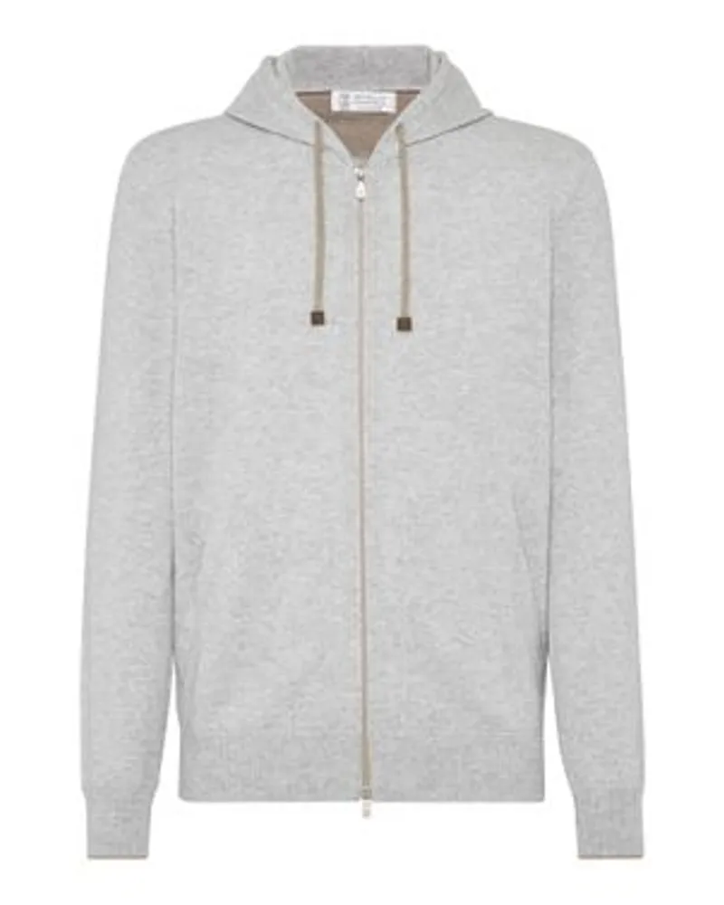 Brunello Cucinelli Cardigan im Sweatstil Grey