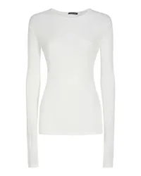 Ann Demeulemeester Langärmliges T-Shirt mit schmaler Passform Fiene White