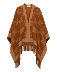 Max Mara Woll-Cape mit Logo Frine Brown