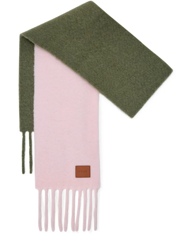 Loewe Zweifarbiger Schal aus Alpaka und Wolle Pink