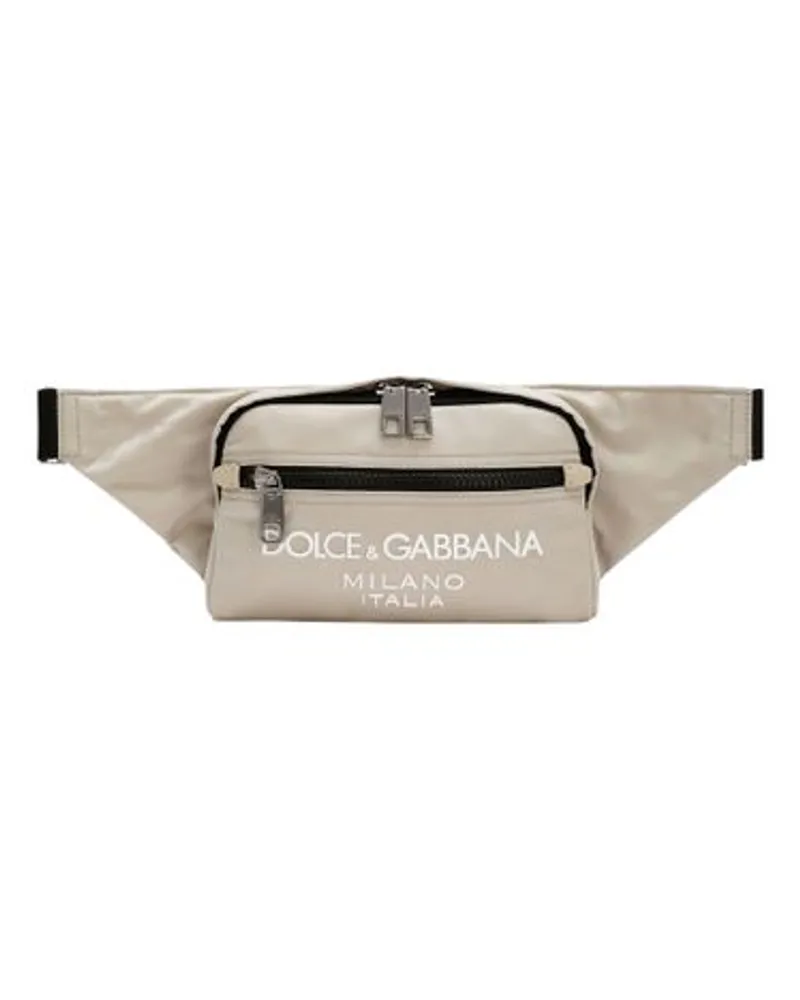 Dolce & Gabbana Kleine Nylon-Gürteltasche Beige