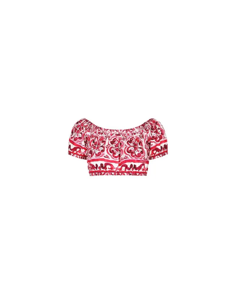 Dolce & Gabbana Majolika-Crop-Top Multicolor