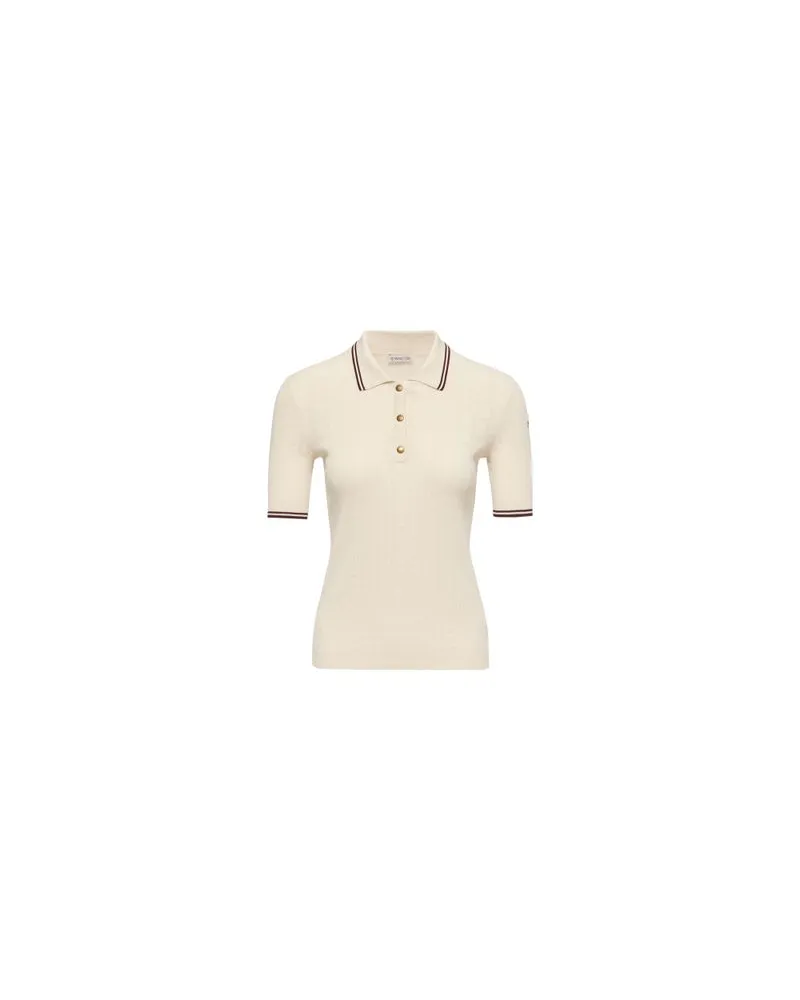 Moncler Kurzärmeliges Poloshirt Beige