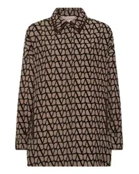 Valentino Garavani Bedruckte Jacke mit Vlogo Beige