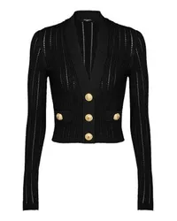 Balmain Kurze Strickjacke Black