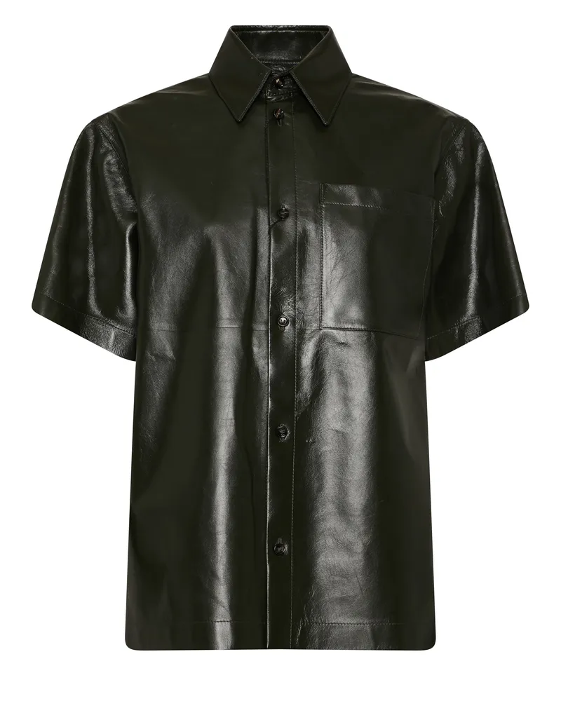 Bottega Veneta Hemd aus glänzendem Leder 