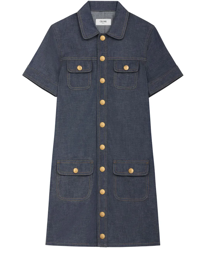 Celine Minikleid aus raw wash denim 