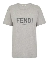 Fendi T-Shirt in Regular Fit mit Rundhalsausschnitt Grey