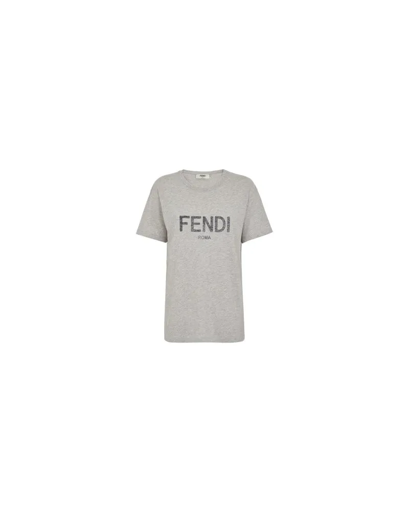 Fendi T-Shirt in Regular Fit mit Rundhalsausschnitt Grey