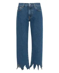 J.W.Anderson Cropped Jeans mit Laser-Cuts Navy